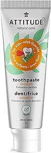 ATTITUDE Toothpaste with Fluoride, Prevents Tooth Decay and Cavities, Vegan, Cruelty-Free and Sugar-Free, Mango, 4.2 Oz