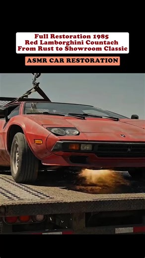 1985 Red Lamborghini Countach ASMR restoration. #carrestoration #carrevival #classiccars
