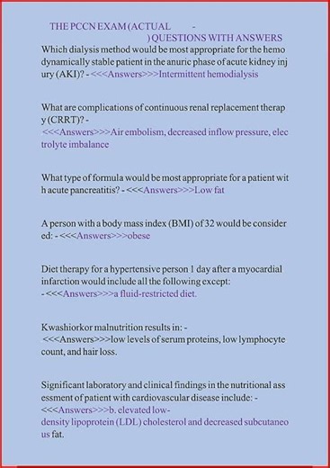 The Pccn Exam Actual Questions402 video