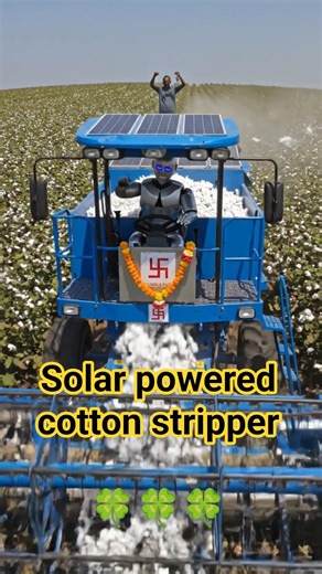Robot drives a solar powered Cotton Picker! 🚜🤖 Harvest Revolution Unleashed!