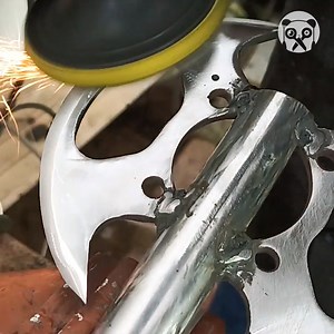 18M views · 106K reactions | Turning old sprocket into a double bladed viking axe | Crafty Panda | Facebook