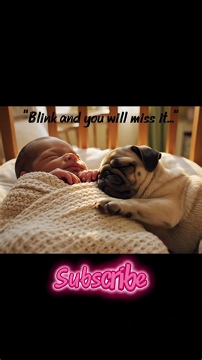 🍼 Tiny Newborn Snuggles a Pug Puppy — Cutest Moment Ever 🐶#shorts
