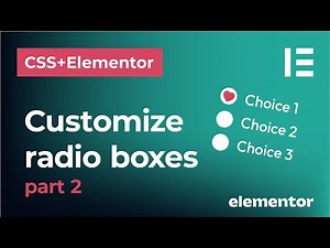 Style radio and checkmark field box in CSS and Elementor forms with custom icons | Part 2