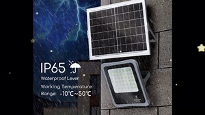 Aigostar Solar Flood Lights Outdoor Waterproof, 50W 6000mAh LED Dusk to Dawn Outdoor Lighting Security Lights with Remote,Separate Solar Panel