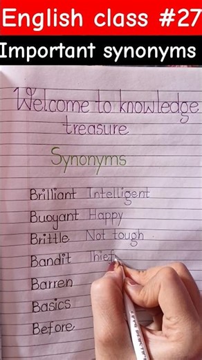 list of common synonyms #shorts #easy #english #education