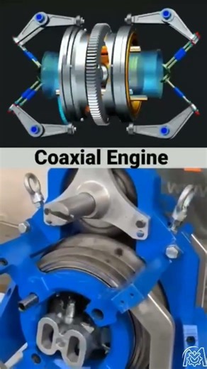 How a Coaxial Engine Works! ⚙️ (3D vs. Prototype) #shorts