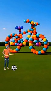 Colorful balloons to real Cycle - The mascot vibrato assistant placed on the football field #mascot | Vfx Mantu Barman