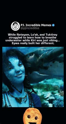While Neteyam, Lo’ak, and Tuktirey struggled to learn how to breathe underwater, Kiri was just