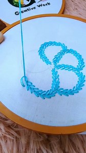 Very easy feather stitch on flower 😍☘️ #design #handmade #reels #Amazing #easy #viral | Creative Work