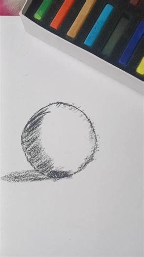 draw a sphere 3d circle 🔵 shape #artandcraft #art #drawingpainting softpastels