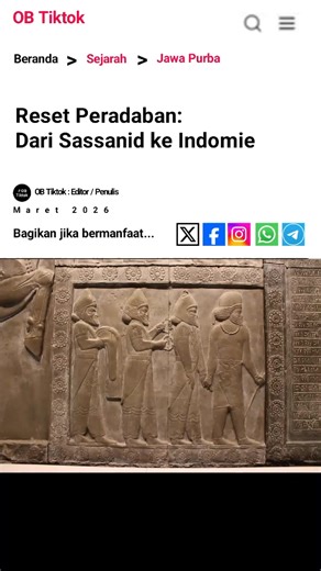 Reset Peradaban: Dari Sassanid ke Indomie Dunia sedang mengalami System Crash karena mereka mencoba menjalankan peradaban di atas Software bajakan. Perang Iran-Persia hanyalah konflik antar-saudara yang lupa pada Source Code Arya Jawa mereka. Valerian vs Shapur I adalah bukti sejarah bahwa tanpa Paku Bumi, kekuatan militer sehebat apapun hanya akan berakhir sebagai alas kaki kedaulatan orang lain. Aji Saka 78 M adalah titik balik. Beliau melakukan Hardware Reset agar memori kita tidak terus-mene