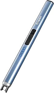 Electric Candle Lighters Arc Windproof Flameless USB Rechargeable Lighter for Cooking BBQs Fireworks Blue