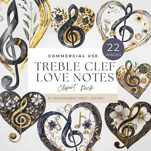 Treble Clef Heart Clipart, Treble Clef PNG, Music Note SVG, Digital Download, Musical Art, Heart Design for Crafts & Decor, Art Deco - Etsy