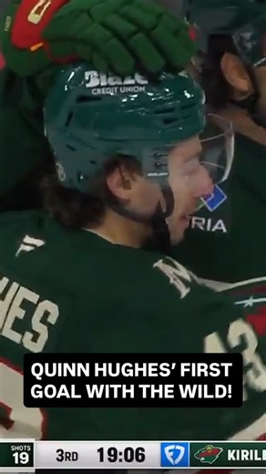 TSN on Instagram: "QUINN HUGHES HAS HIS FIRST GOAL AS A MEMBER OF THE WILD!  (via FanDuel Sports Network)"
