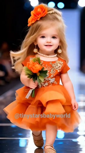 Cutest Baby Fashion Walk 2025 ✨ | Orange & Blue Star Dress | Tiny Star Baby World