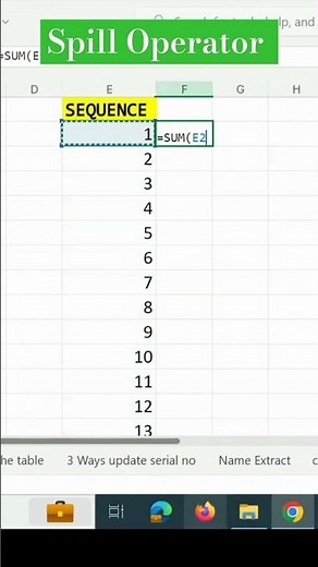 Spill Operator in Excel | Excel Tips | Sequence and Sum with spill Operator in Excel #shorts#ppt