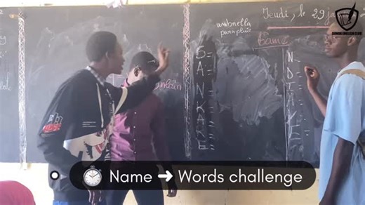 Djinda English club on Instagram: "😂🧠 Quand apprendre l’anglais devient un jeu ! À partir de leur nom, nos volontaires @mohamedsankhare221 & @momonjay2 doivent créer des mots en anglais… Un jeu amusant, drôle et surtout éducatif au Djinda English Club 🇬🇧✨ @aboubakryelcheikh ; @_mamanfashion ; @moussafarba #djindaenglishclub #game #englishclub #sénégal #senegal"