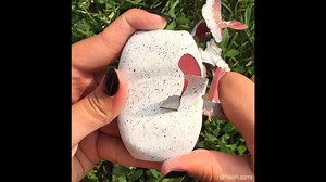 Coated pink bar soap shredding ASMR