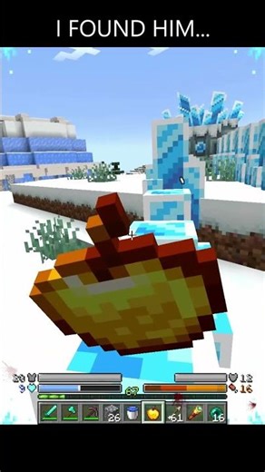 ❄️I FOUND THIS ICE MONSTER AND ALMOST... IN MINECRAFT #shorts #scary