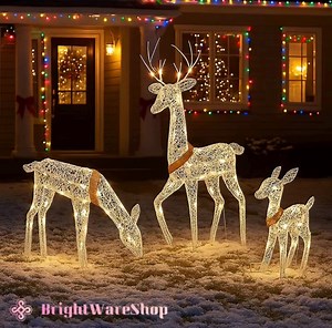 Lighted Christmas Reindeer Decoration – Elegant Outdoor Holiday Deer With Warm White LED Lights for Yard, Lawn & Home Display - Etsy