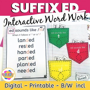 ed suffix worksheets | 3 sounds of ed sort anchor charts | dyslexia worksheets