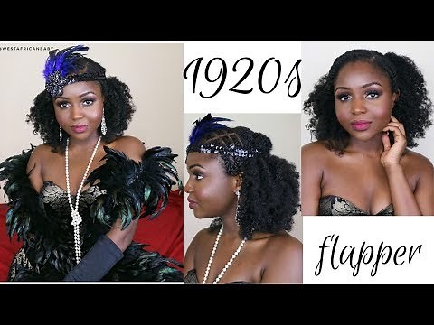 1920s Gatsby Flapper Girl Hair tutorial on Natural Hair