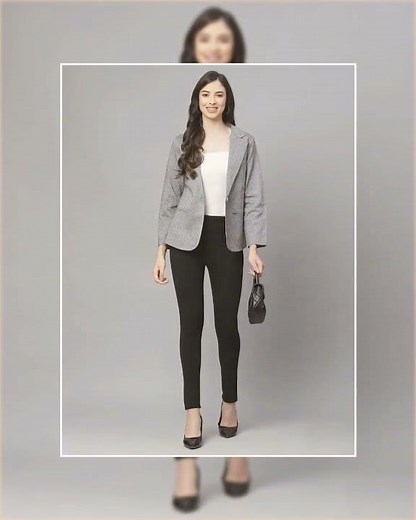 Women Grey Solid Regular Fit Single Breasted Blazer