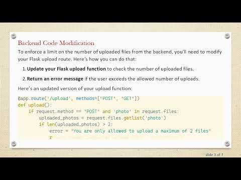 Limiting the Number of Files Uploaded in Flask