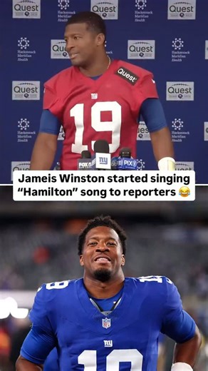 5.1K views · 19 reactions | Jameis Winston broke into song during his first press conference as the Giants starting QB  #jameiswinston #giants #hamilton #nfl #football #lol #funny #singing #musical #newyork #lmao #bruh #nah #wtf #lmfao #quarterback #nygiants #sing #hamiltonmusical #hilarious #viral #explore | Who Likes Sports | Facebook