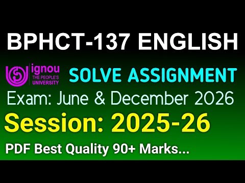 BPHCT 137 Solved Assignment 2025-26 English, BPHCT 137 Solved Assignment 25-26, BPHCT-137 Assignment