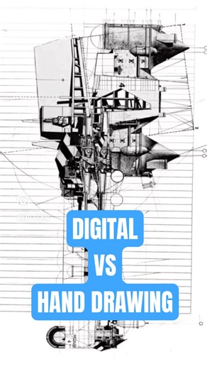 Digital vs Hand drawing #architecturedesign #handdrawing #drawing #architecturestudent #digitalart