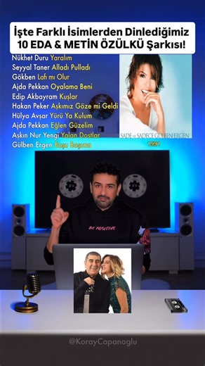 Koray Çapanoğlu on Instagram: "Eda ve Metin Özülkü çifti kendi albümlerinin yanı sıra pek çok önemli ismin kariyerindeki önemli hit şarkılara da imza attı. Bu Eda & Metin Özülkü şarkılarından sizin favoriniz hangisi? Nükhet Duru - Yaralım Söz & Müzik: Eda & Metin Özülkü Seyyal Taner - Alladı Pulladı Söz & Müzik: Eda & Metin Özülkü Gökben - Lafı mı Olur Söz & Müzik: Eda & Metin Özülkü Ajda Pekkan - Oyalama Beni Söz: Eda Özülkü Müzik: Metin Özülkü Edip Akbayram - Kuşlar Söz & Müzik: Eda & Metin 