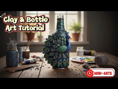 Stunning Clay Art on Glass Bottle – Easy DIY Craft for Beginners🎨