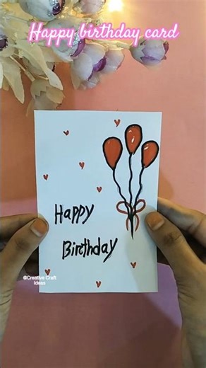 🎈 Easy DIY Birthday Card with Balloons 🎂 | Handmade Greeting Card Idea #shorts #HappyBirthday
