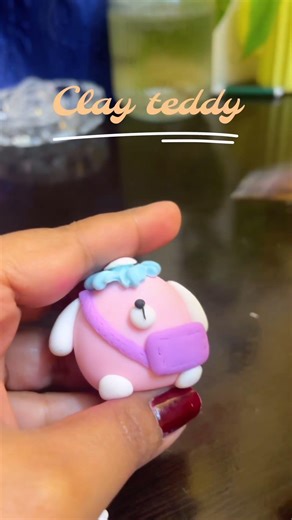 Clay teddy charm tutorial/ how yo nake clay charm/ #trendingshorts #viralshort #clayart #shorts #diy