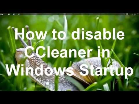 How to disable ccleaner in Windows startup