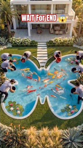 Butterfly Fish Pond 😱 butterfly swiming pond / #butterfly #swimming #aianimation