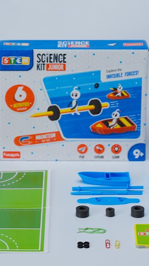 This Science Kit Junior DIY Kit makes learning fun with 6 exciting activities that bring theoretical concepts to life. Play, explore, and learn as young minds experiment with magnets, boats, kites, and more—all packed into one amazing kit! Ready to spark creativity and curiosity? Shop now to explore the world of science now! #Funskool #FunskoolIndia #ScienceKitJr #ScienceMadeFun #STEMLearning #MagnetismKit #DIYScience #LearnThroughPlay | Funskool