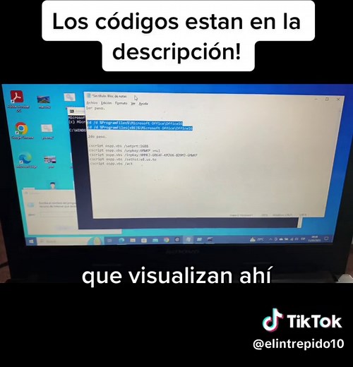 Como Activar el Office 1er paso. cd /d %ProgramFiles%\\Microsoft Office\\Office16 cd /d %ProgramFiles(x86)%\\Microsoft Office\\Office16 2do paso. 1. script ospp.vbs / setprt: 1688 2. script ospp.vbs /unpkey: 6MWKP ›nul 3. script ospp.vbs /inpkey:NMMKJ-6RK4F -KMJVX- 8D9MJ -6MWKP 4. script ospp.vbs / sethst:e8.us.to 5. script ospp.vbs /act #CapCut #activacion #office #word #licencia #informatica #cmdprod #cmd #tutorials #tutorial #cvargas