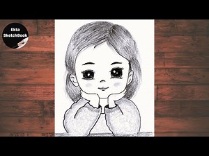 Draw a Cute Baby Girl step by step || Easy Pencil Sketch for beginners || Baby girl sketch | 4K