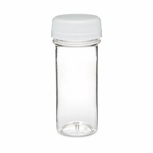 2 oz Clear PET Energy Shot Bottle (White Cap) - 3762B01