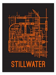 Stillwater, Oklahoma Street Map - Poster, Acrylic, Framed, and Metal Prints - Etsy