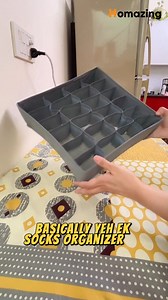 Socks Storage Organizer Box 24 Pocket Keep your socks and small essentials neatly sorted with this 24-pocket organizer box—perfect for a clutter-free closet! #SocksOrganizer #StorageSolutions #HomeOrganization | Homazing | Facebook