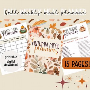 Autumn Meal Planner Printable | 15 Page Fall Meal Plan PDF | Cozy Weekly Meal Planning Sheets | Fall Recipes | Instant Download - Etsy Australia
