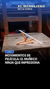 3.3M views · 36K reactions | 亮 ¡Un ninja de otro nivel! Este hombre creó un muñeco ninja con movimientos ¡INCREÍBLES! 勞✨ Cada giro y patada parece sacado de una película de acción. | Diario El Mensajero de la Costa | Facebook