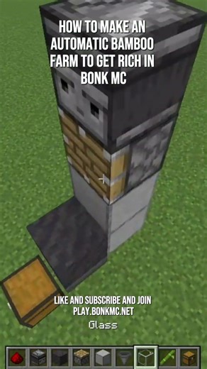 How to make an automatic bamboo farm in Minecraft #shorts