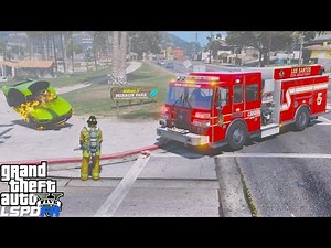 GTA 5 Firefighter Mod Mirror Park Magicians New Sutphen Monarch Firetruck (LSPDFR Fire Callouts)
