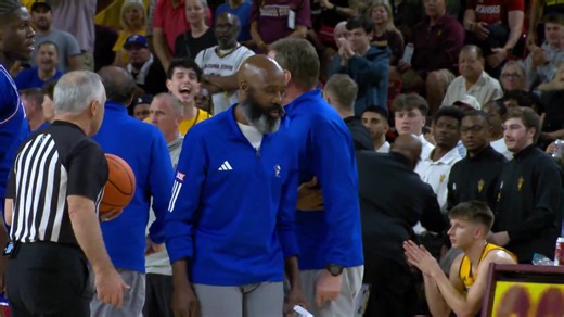 Head Coach Bill Self has been ejected from the game against Arizona State #kubball | Kansas Nation
