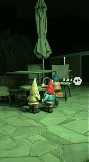 Creepy gnomes in a patio