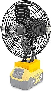 Portable Outdoor Sleek Jobsite Cordless Fan Compatible with DeWalt, Bucket Indoor Fans Operated Powered by DeWalt 20V Max Battery, Blow Heat and Cooling at Work,Tool Only